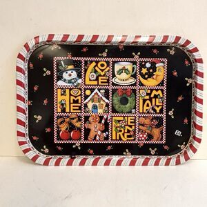 MARY ENGELBREIT Vintage 2000 Tin Tray Christmas Love Family And Friends